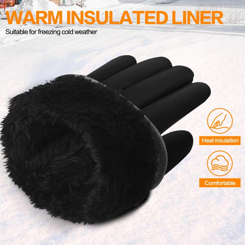 FEWTUR Winter Gloves for Women Running in Cold Weather - Touchscreen Gloves for Bike Hiking (Jet Black, X-Small) - Image 2