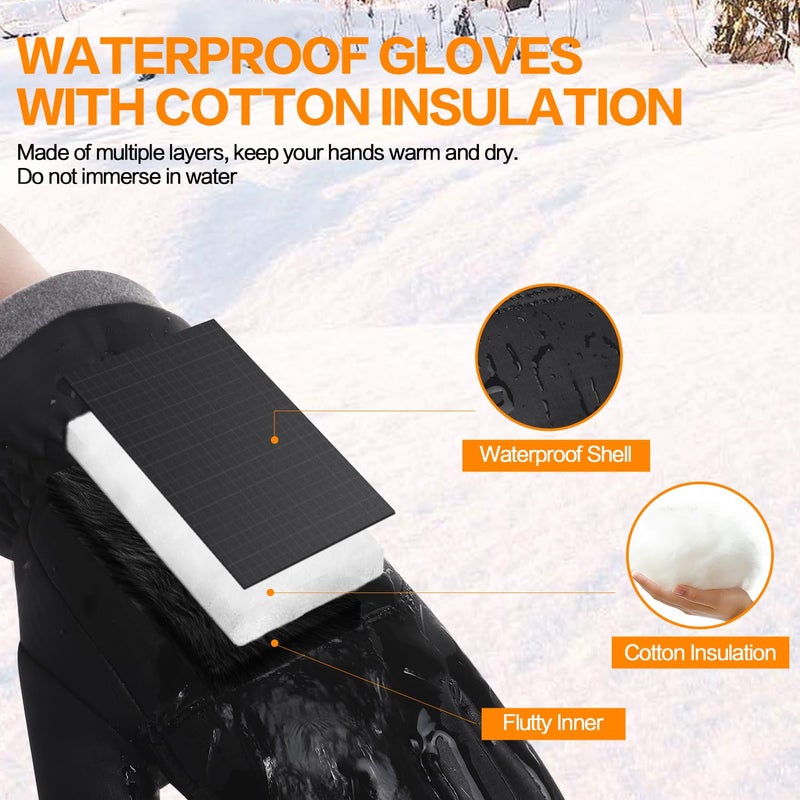 FEWTUR Winter Gloves for Women Running in Cold Weather - Touchscreen Gloves for Bike Hiking (Jet Black, X-Small) - Image 3