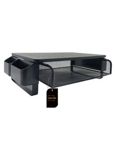 Sharpdo Metal Monitor Stand with Storage Drawer for PC/Laptop/Printer, Desk Organizer for Home and Office Black  - Image 1