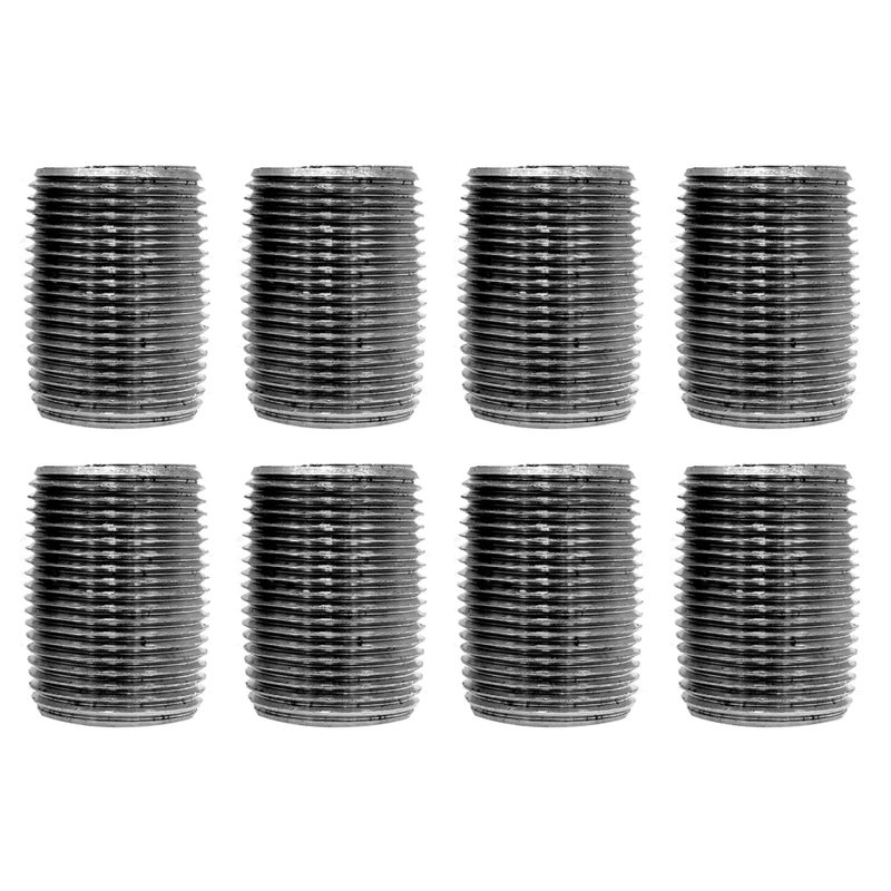 PIPE DECOR 3/4â€ x 6â€ Black Steel Plumbing Pipe, Pre Cut, Industrial Steel Grey Fits Standard 3/4 Inch Threaded Black Malleable Iron Fittings, Build Vintage DIY Furniture, 8 Pack