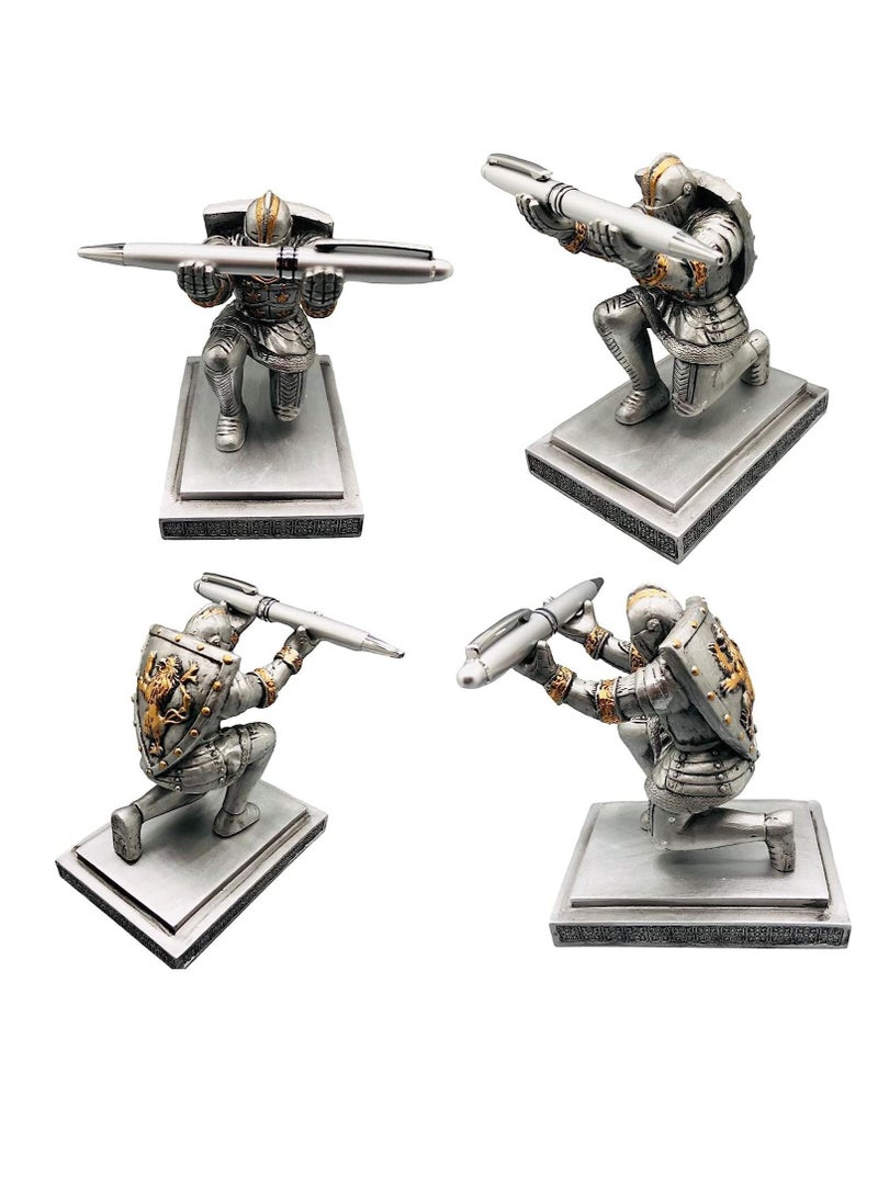 SYOSI Executive Knight Pen Holder Personalized decoration Desk Accessory Stationery organizer creative Pen Stand Decorative Gift for Office - Image 3