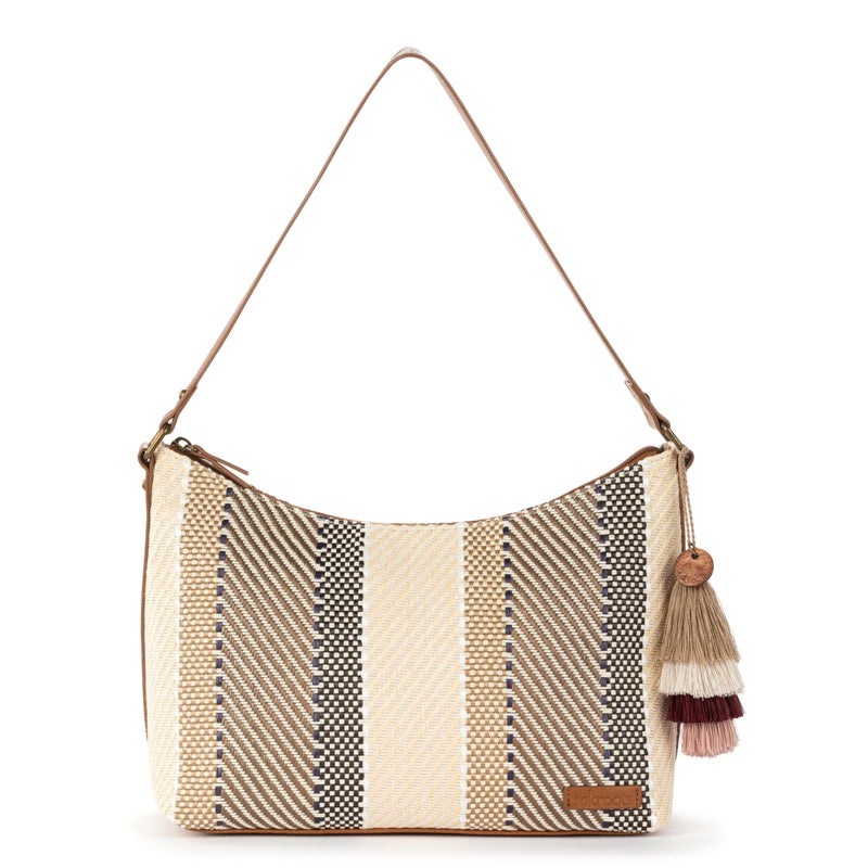 Sakroots Banyan Hobo â€“ Shoulder bag with Zipper Closure, Back Zipper Pocket, detachable key dangle. Lightweight Travel, Work, or Everyday Hobo for Women - Tobacco Batik Woven - Image 1