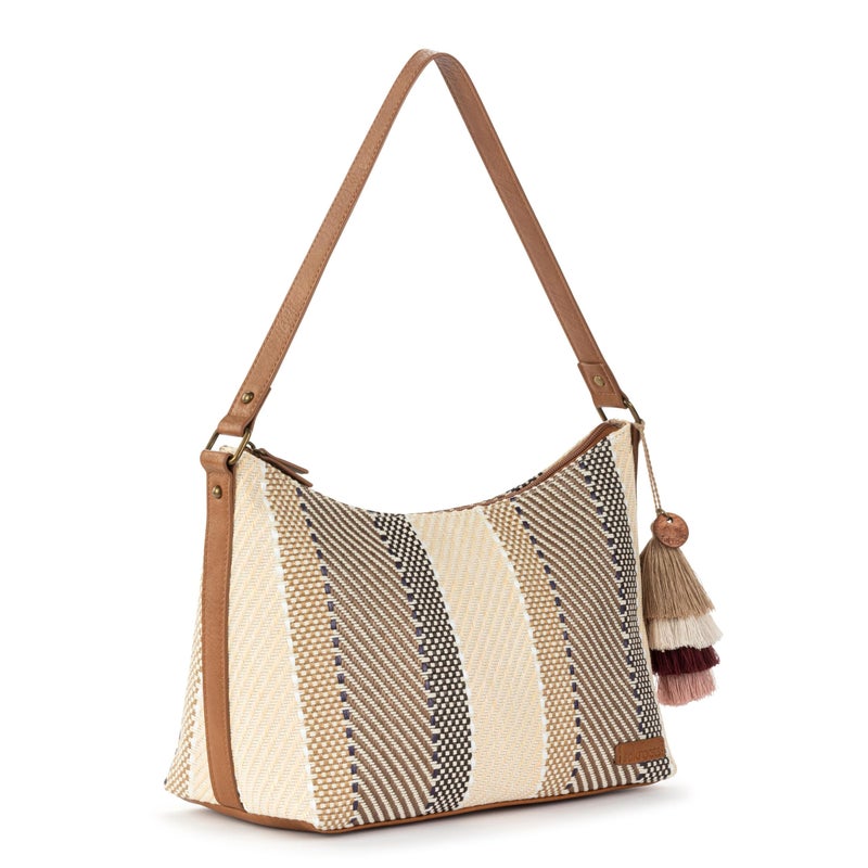 Sakroots Banyan Hobo â€“ Shoulder bag with Zipper Closure, Back Zipper Pocket, detachable key dangle. Lightweight Travel, Work, or Everyday Hobo for Women - Tobacco Batik Woven - Image 3