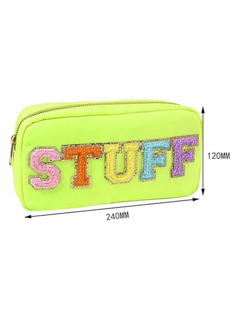 Nylon Material Casual Waterproof Large Capacity Cosmetic Bag Skin Care Storage Bag (Green) - Image 4