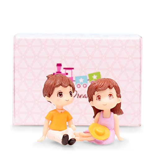 iDream Relaxing Couple Resin Showpiece Miniatures – Romantic Gifts for Boyfriend, Girlfriend, Husband, Wife – Decorative Figurine for Home Décor, Anniversary and Special Occasions (Yellow & Violet) - Image 3