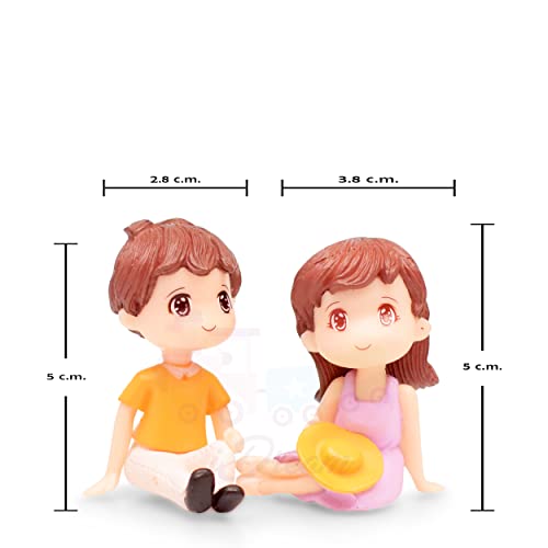 iDream Relaxing Couple Resin Showpiece Miniatures – Romantic Gifts for Boyfriend, Girlfriend, Husband, Wife – Decorative Figurine for Home Décor, Anniversary and Special Occasions (Yellow & Violet) - Image 2