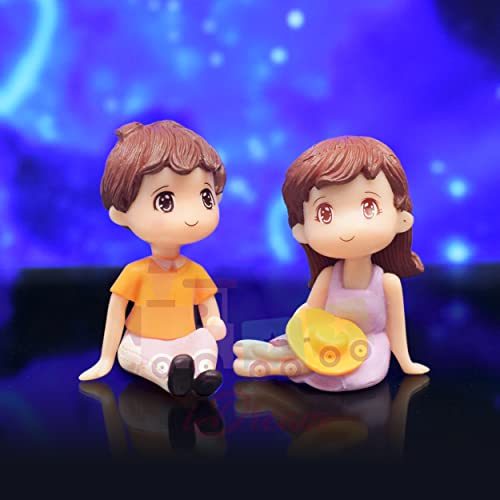 iDream Relaxing Couple Resin Showpiece Miniatures – Romantic Gifts for Boyfriend, Girlfriend, Husband, Wife – Decorative Figurine for Home Décor, Anniversary and Special Occasions (Yellow & Violet) - Image 4