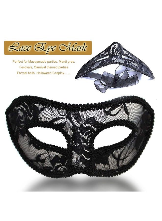 MYMENU Masquerade Mask for Couples Women Metal Rhinestone Venetian Party Evening Prom ball (Queen) - Image 3