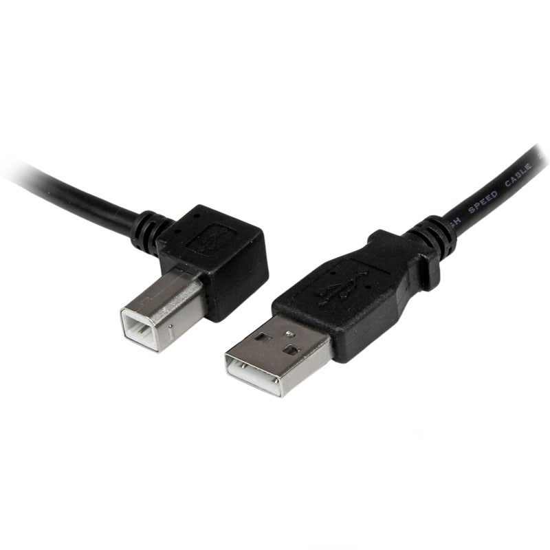 Startech.com StarTechcom 2m USB 20 A to Left Angle B Cable Cord Black USBAB2ML - Image 2