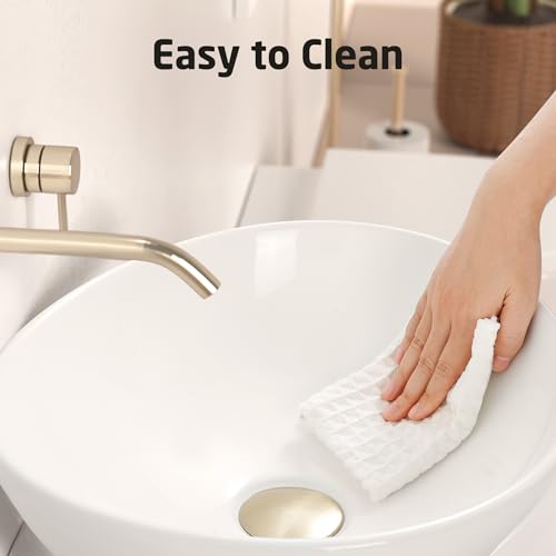 KES Bathroom Vessel Sink, Bowl Sink White Vessel Sink Oval Bathroom Sink 16" x 13" Countertop Modern Egg Shape Above Counter Bathroom Vanity Sinks Bowl, BVS124 - Image 4