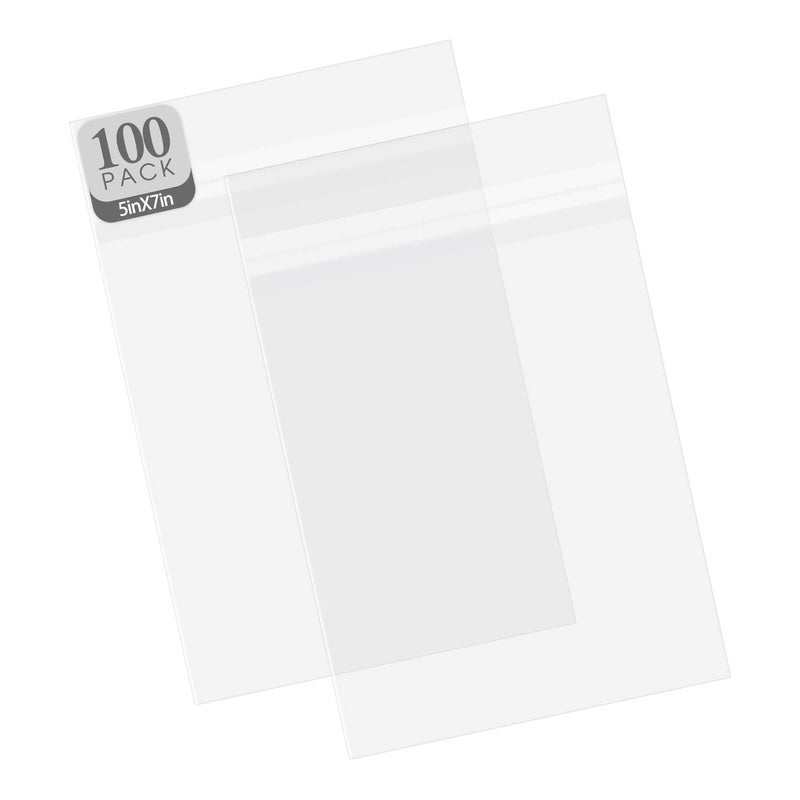 Golden State Art Golden State Art Pack of 100 AcidFree 5 14 X 7 18 inches Crystal Clear Sleeves Storage Bags for 5x7 Photo Framing Mats Mattes