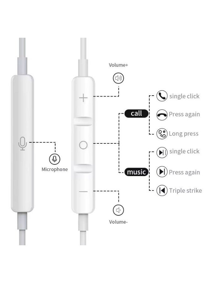 أنوغرل سماعات أذن سلكية USB-C مع ميكروفون وتحكم في مستوى الصوت، سماعات داخل الأذن، صوت Hi-Fi، عزل للضوضاء، متوافقة مع هواتف 15/16/17 وأجهزة أندرويد والأجهزة اللوحية – أبي - Image 2