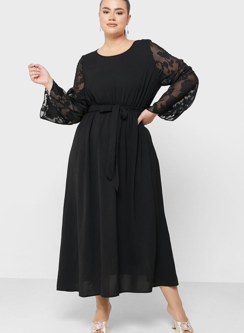 Ella Plus Floral Sleeve Maxi Dress  - Image 1