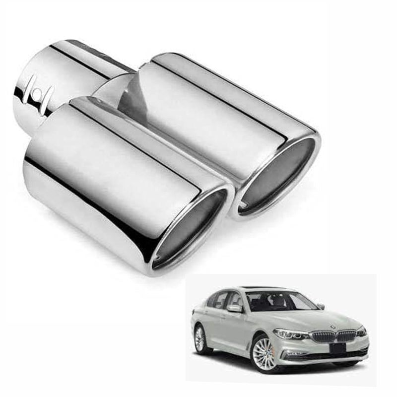 Dual Silencer Exhaust Tip Pipe Rustproof Stainless Steel Muffler Tail End Outlet 1Pcs For BMW 5 Series