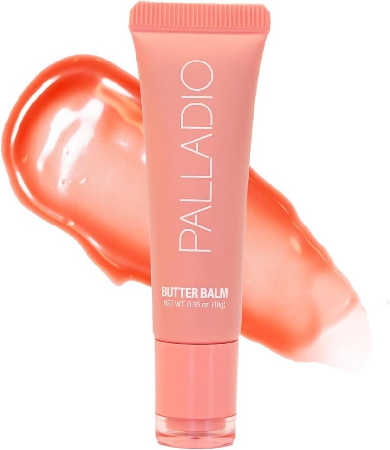 Palladio Butter Balm Hydrating Lip Balm with Sheer Tint Aloe Peptides Shea Butter and Vegan Formulation for Instant Moisture Shine and Soothing Lip Care Peaches Cream - Image 2