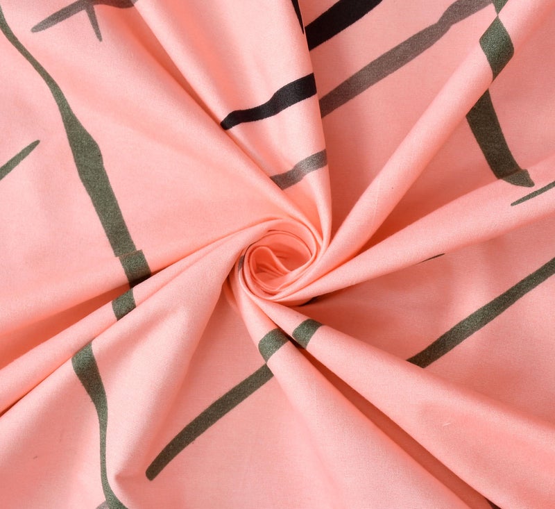 BLUSH & BLOOM Super Soft Cotton Feel All Round Elastic Fitted Single Bedsheet with 1 Pillow Cover-36 x 72 x 8 Inches, 92 cm x 182 cm x 20 cm-Pink - Image 5