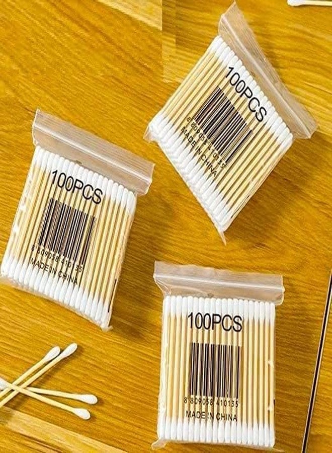 GNR Wooden Buds Double Head Tips Stick Natural Pure Bamboo Cotton Swabs Ear Cleaning Buds - 250 Pcs - Image 1