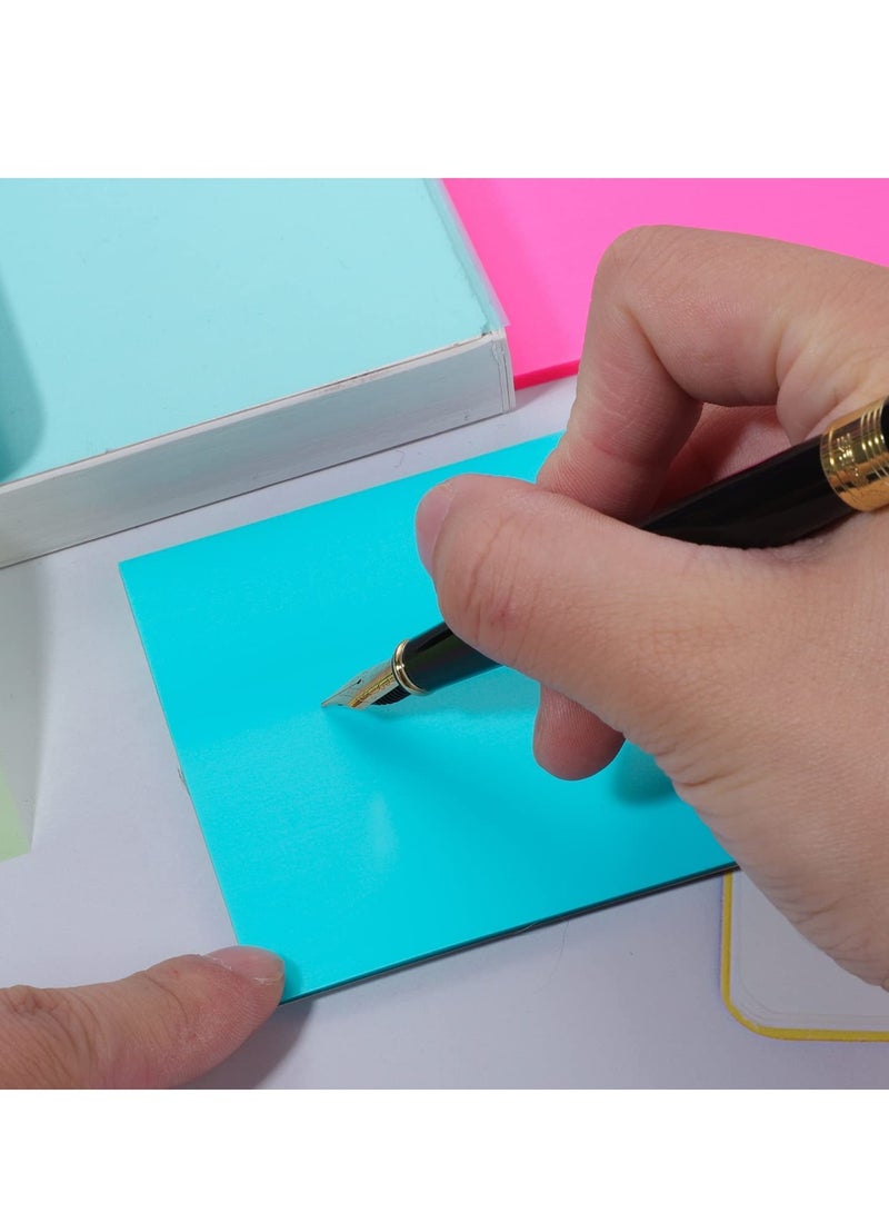 Barakah Transparent Sticky Notes, Colorful Self-Stick Note Clear for Office Message Reminder, Waterproof Translucent, See Through School Supplies (5 Colors, 5 Pads) 3 x 3 Inch - Image 3