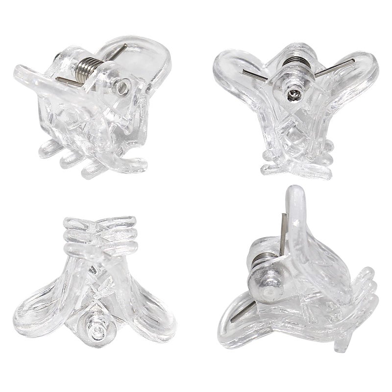 BokWin 24 Pcs Mini Claw Hair Clips10mm039 Inch Plastic Hair Claw ClipsClear Hair Clamp for Girls Women and Kids