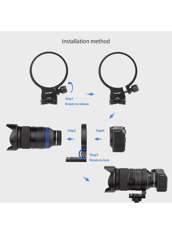 Haoge Tripod Mount Ring for Tamron 35-150 mm F/2-2.8 Di III VXD A058 Lens and Sigma 100-400mm f/5-6.3 DG OS HSM Lens for Canon EF Mount and Nikon F Mount Built-in Arca Type Plate - Image 5