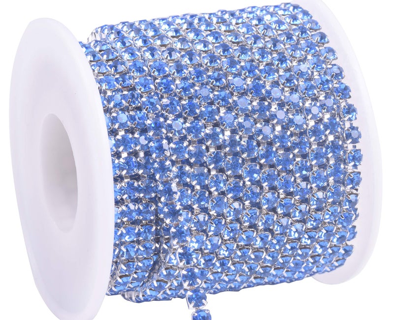 Kaoyoo 10 Yards 4Mm Crystal Rhinestone Close Chain Trim For Sewing Crafts Diy Decoration Jewelry Wedding - Image 1