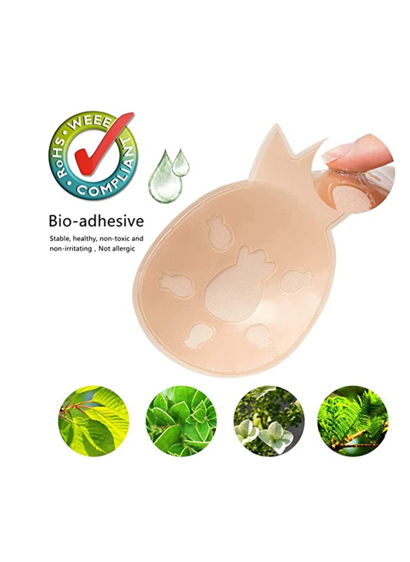 Excefore Nipple Covers For Women, Ultra Thin Reusable Silicone Nipple Covers, Alternative to a strapless Bra, Pasties for Women, Reusable, Sticky Breast Pasties Petals (2 Pairs)  - Image 3