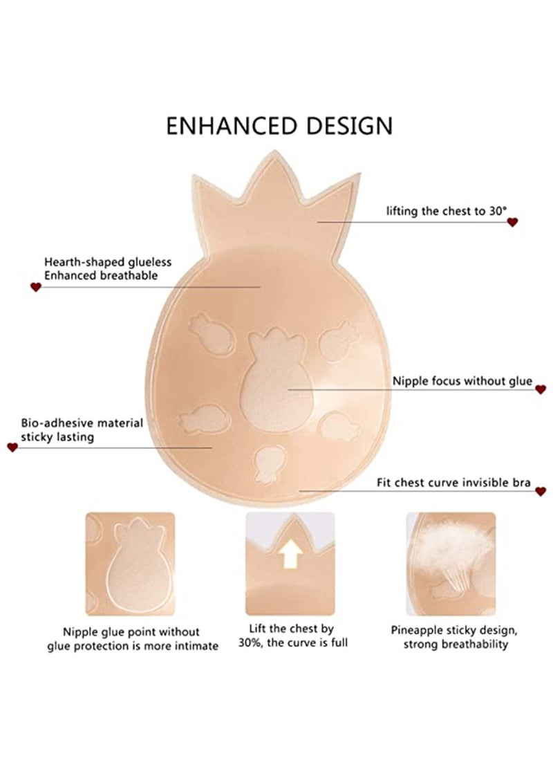 Excefore Nipple Covers For Women, Ultra Thin Reusable Silicone Nipple Covers, Alternative to a strapless Bra, Pasties for Women, Reusable, Sticky Breast Pasties Petals (2 Pairs)  - Image 2