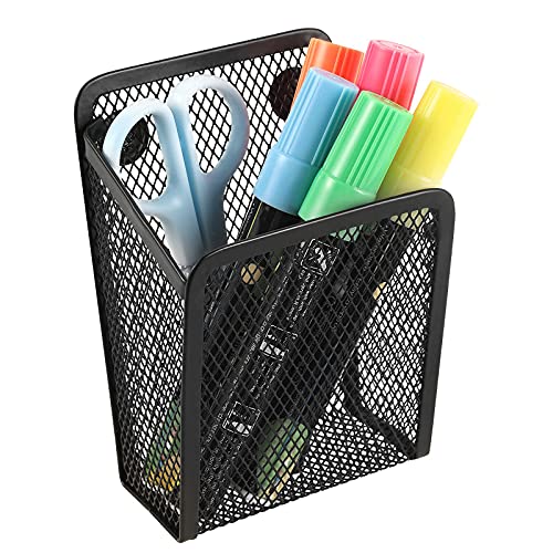 Sanpaint Magnetic Pencil Holder,Mesh Stainless Steel Pen Basket, Metal Writing Utensil Storage Organizer for Whiteboard,Blackboard,Kitchen, Locker, Home, or Office - Image 1