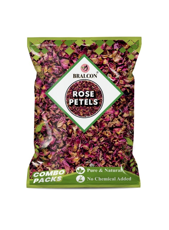 BRALCON Rose Petals - 100 gm | 100% Pure & Natural Sun Dried Rose Flowers for Tea/ - Image 1