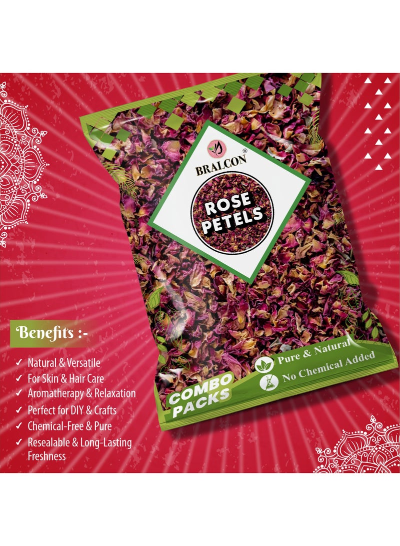 BRALCON Rose Petals - 100 gm | 100% Pure & Natural Sun Dried Rose Flowers for Tea/ - Image 5
