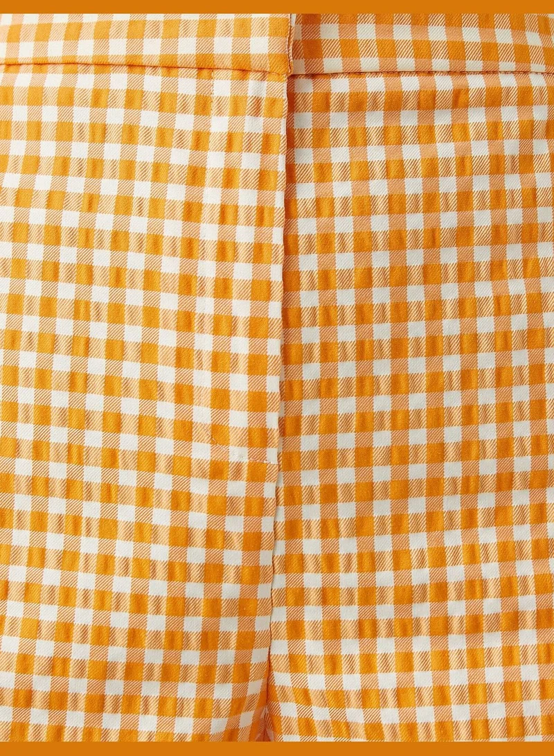 KOTON Checked Mini Short Pocket Cotton