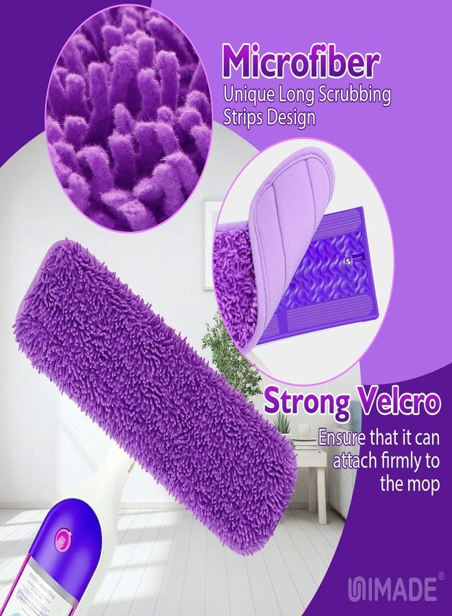 UNIMADE Reusable Mop Pads for Swiffer PowerMop, 8 Pack Microfiber Mop Pad Refill with Scrubber Strips for 13''-15'' SprayMop, Washable Mop Pads Use for Most Floor Types, Designed for Pets - Multicolor - Image 2