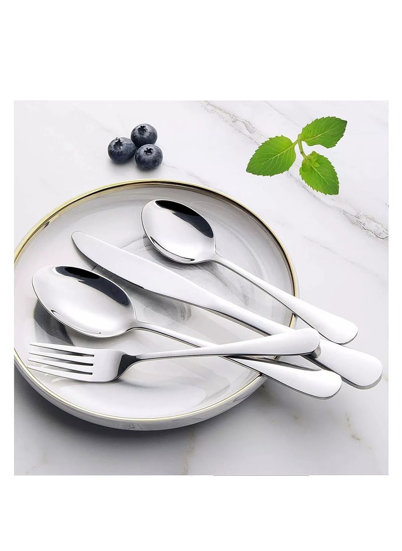 Generic - A set of stainless steel tableware that can accommodate 6 people, consisting of 30 pieces - including knives, forks, spoons, and spoons - with an elegant, durable, and easy to clean design, perfect for any special occasion or daily use. This high-quality stainless steel tableware set is designed to turn every meal into a unique experience. This set consists of 30 carefully designed pieces that can meet the needs of up to 6 people, including knives, forks, spoons, and spoons, all of which are necessary to enjoy a complete and delicious meal. The elegant design of these tableware complements any table, while their sturdy structure ensures that they remain in perfect condition for a period of time. In addition, they are easy to clean and suitable for dishwashers, making them a practical and complex choice for daily use and special occasions. Very suitable for family dinner, elegant dinner - Image 1