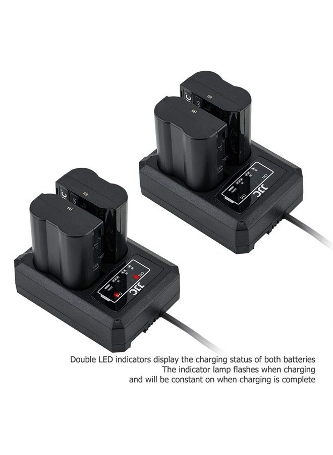 JJC EN-EL15 Battery Charger USB Dual Slot for Nikon Z5 Z6 Z7 Z6II Z7II D850 D780 D750 D610 D600 D500 D7500 D7200 D7100 D7000 D810A D810 D800E D800 Cameras - Image 2