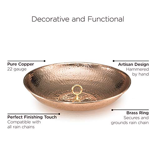 Good Directions 479P Rain Chain Basin Large 16-1/2 Inch Diameter, 4 Inches High, 100% Pure Copper - Image 2
