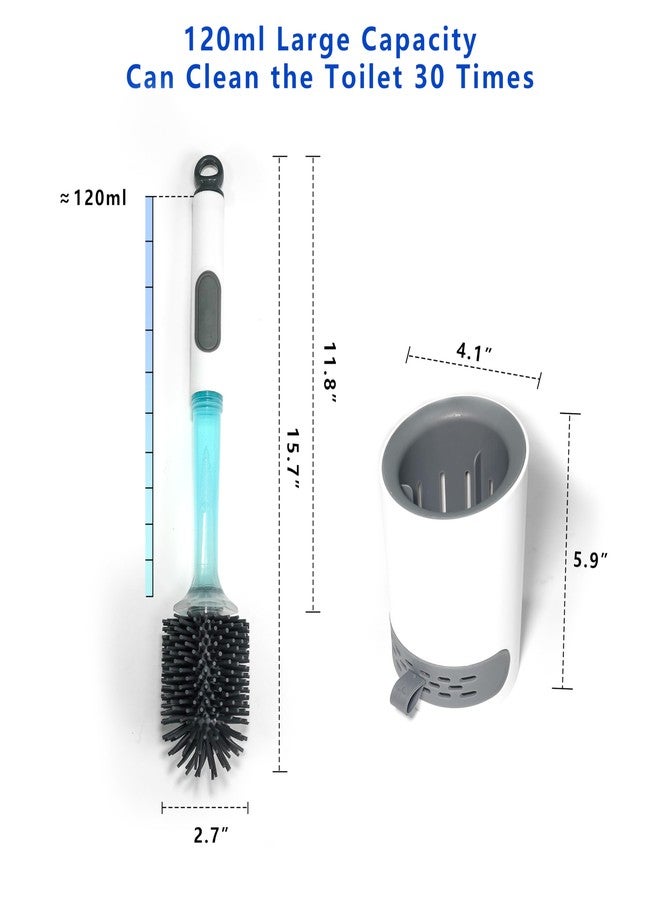 BERGFBV Silicone Toilet Brush and Holder Set, 2 Packs Bendable Toilet Scrubber for Curved Rim, Non-Scratch Drip-Resistant Brush with Sprayer, Space Saving Bathroom Essentials (2) - Image 2
