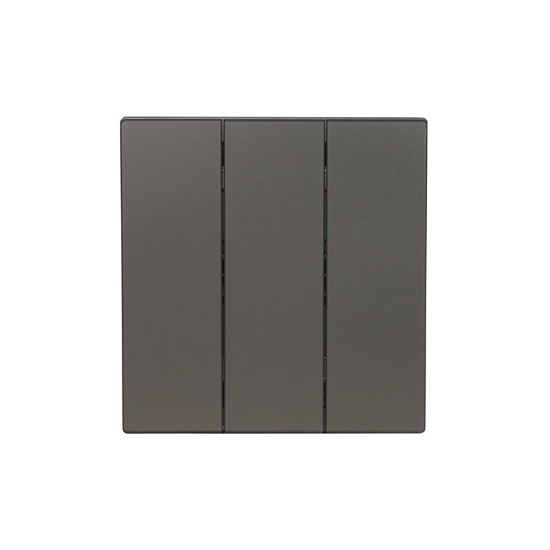 Donmarco 3 Gang 1 Way Switch – Ultra Thin Glass, Modern & Durable, Fire-Resistant Electric Switch, 15-Year Warranty, Wall Switch for Home and Office (Matt Grey) - Image 1
