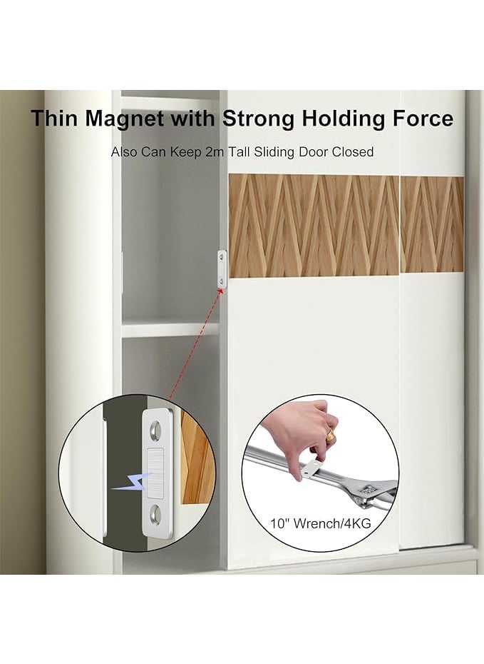 Skypearll Skypearll Magnetic Door Catch UltraThin Cabinet Magnetic Catch with Strong Adhesive Sticker Ans Screws Slim Drawer Magnets Locks Furniture Safety Latches for Kitchen Cupboard Closet  - Image 3