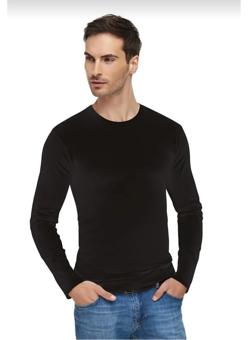 Tutku Elit 1302 Men's Elastane Long Sleeve O Neck Undershirt 10 Pieces