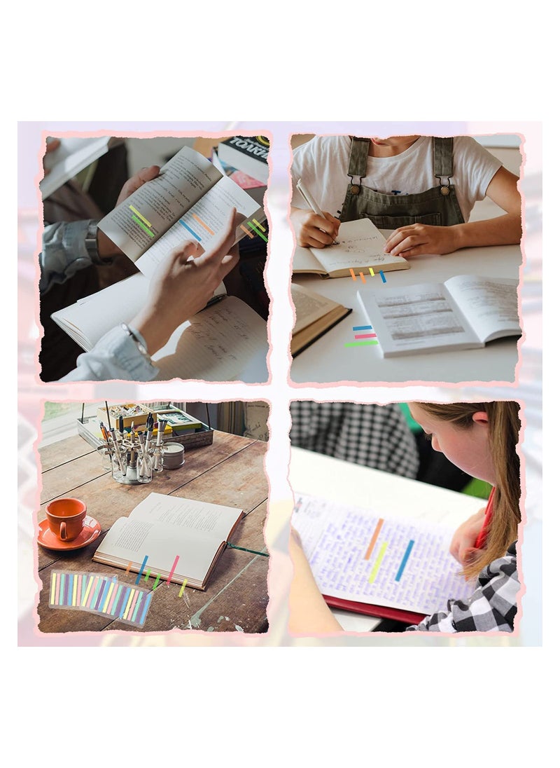 SYOSI - 3000Pcs Ultra Slim Sticky Tabs for Highlighting, Tiny Text Highlighter Strips, Colored Page Markers Page Flags, Transparent Sticky Index Tabs, Annotation Tabs Book Tabs, Macaron - Image 1