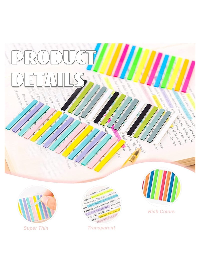 SYOSI - 3000Pcs Ultra Slim Sticky Tabs for Highlighting, Tiny Text Highlighter Strips, Colored Page Markers Page Flags, Transparent Sticky Index Tabs, Annotation Tabs Book Tabs, Macaron - Image 1