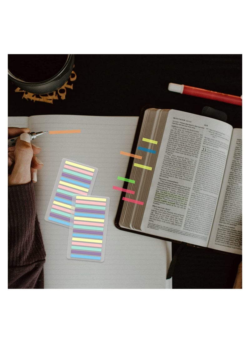 SYOSI - 3000Pcs Ultra Slim Sticky Tabs for Highlighting, Tiny Text Highlighter Strips, Colored Page Markers Page Flags, Transparent Sticky Index Tabs, Annotation Tabs Book Tabs, Macaron - Image 1