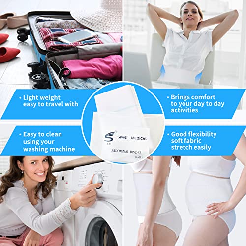 Ççs S Abdominal Binder Post Surgery - Elastic Waist Band for Stomach Support & Compression, Bariatric, Tummy Tuck | Latex-free, Breathable Belly Wrap Hernia Belt Lipo Garment - (30" - 45") 3 PANEL - 9" - Image 4