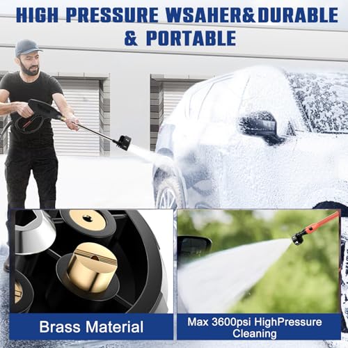 Tecokart® Car Nozzle for Pressure Washer Rotationally Adjustable Washer Nozzle6 Modes Multifunctional Nozzle ABS Material High-Pressure Car Washer Nozzle - Universal Car Washer Nozzle for Cleaners - Image 5