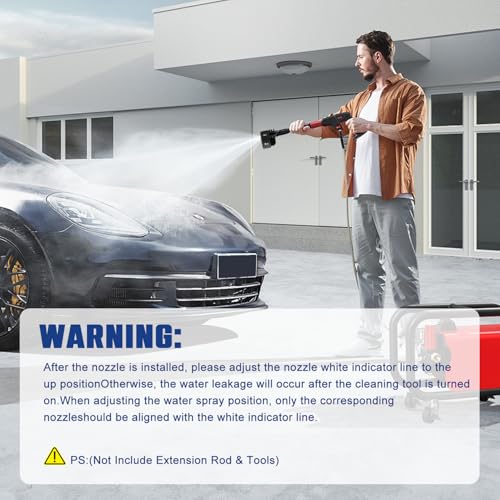 Tecokart® Car Nozzle for Pressure Washer Rotationally Adjustable Washer Nozzle6 Modes Multifunctional Nozzle ABS Material High-Pressure Car Washer Nozzle - Universal Car Washer Nozzle for Cleaners - Image 3
