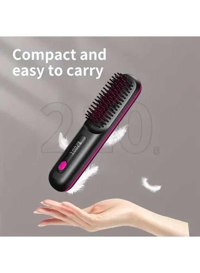 White Portable Wireless Hair Straightener USB Charging Burn Proof Display Screen 3 Temperature - Image 3