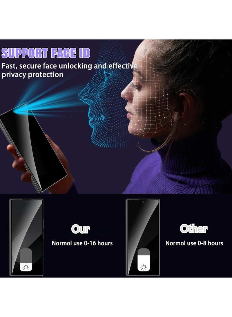 general Galaxy Z Fold 7 2025 Privacy Screen Protector, [2+2 Pack] Anti Spy Tempered Glass Screen Film and Camera Lens Protector, 9H Hardness Z Fold7 5G Tempered Glass - Image 5