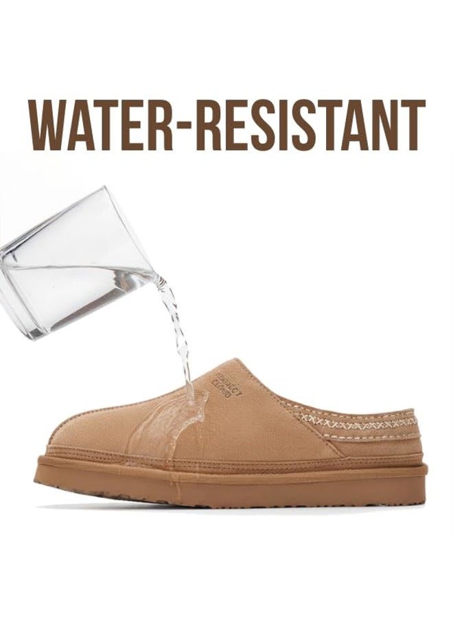 Project Cloud Mens Slippers 100% Genuine Leather & Australian Shearling Lining Furry House Slippers for Men with Memory Foam Insole - Lightweight and Non-Slip Mens Shoes (Unwind), Chestnut Suede, 11.5 - Image 5