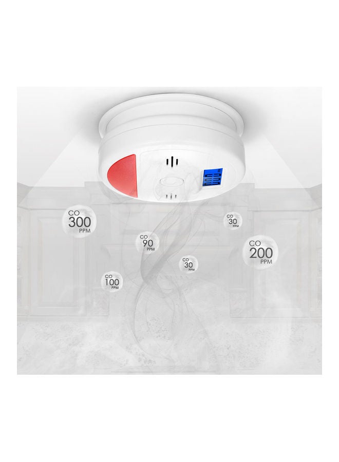 Carbon Monoxide and Alarm Sensor CO Detector White - Image 3