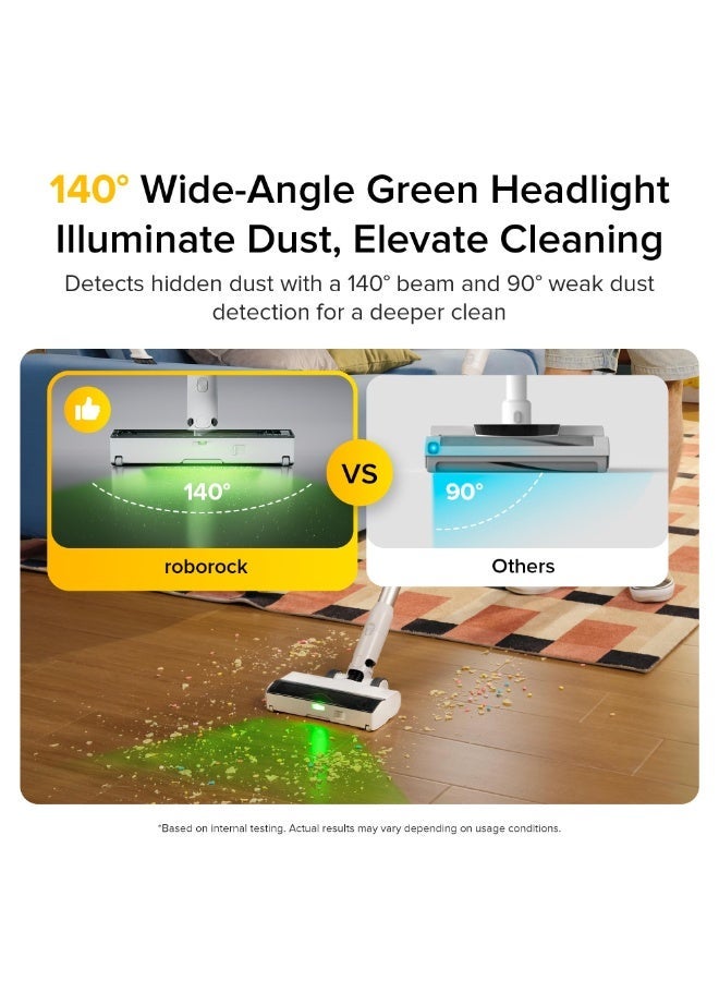 roborock H60 Cordless Stick Vacuum Cleaner,90° Bendable Tube,Dust-Revealing LED,115AW Suction Power,60-Min Runtime, Anti-Tangle Cordless Vacuum Cleaners for Carpets & Pet Hair - Image 4